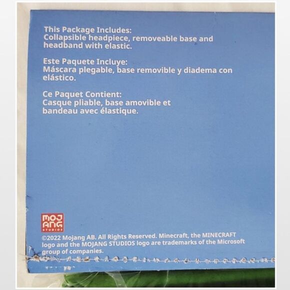 New Minecraft Halloween Costume Creeper Mojang Headpiece Green Mask NWT - Picture 12 of 15